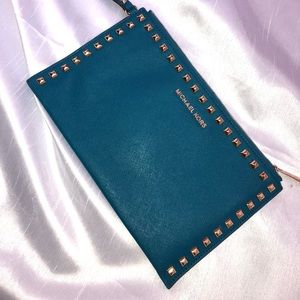 Micheal Kors Selma Studded Leather Wristlet